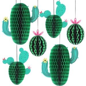 KatchOn Hanging Cactus Centerpieces Pack of 6 Cactus Party Decorations